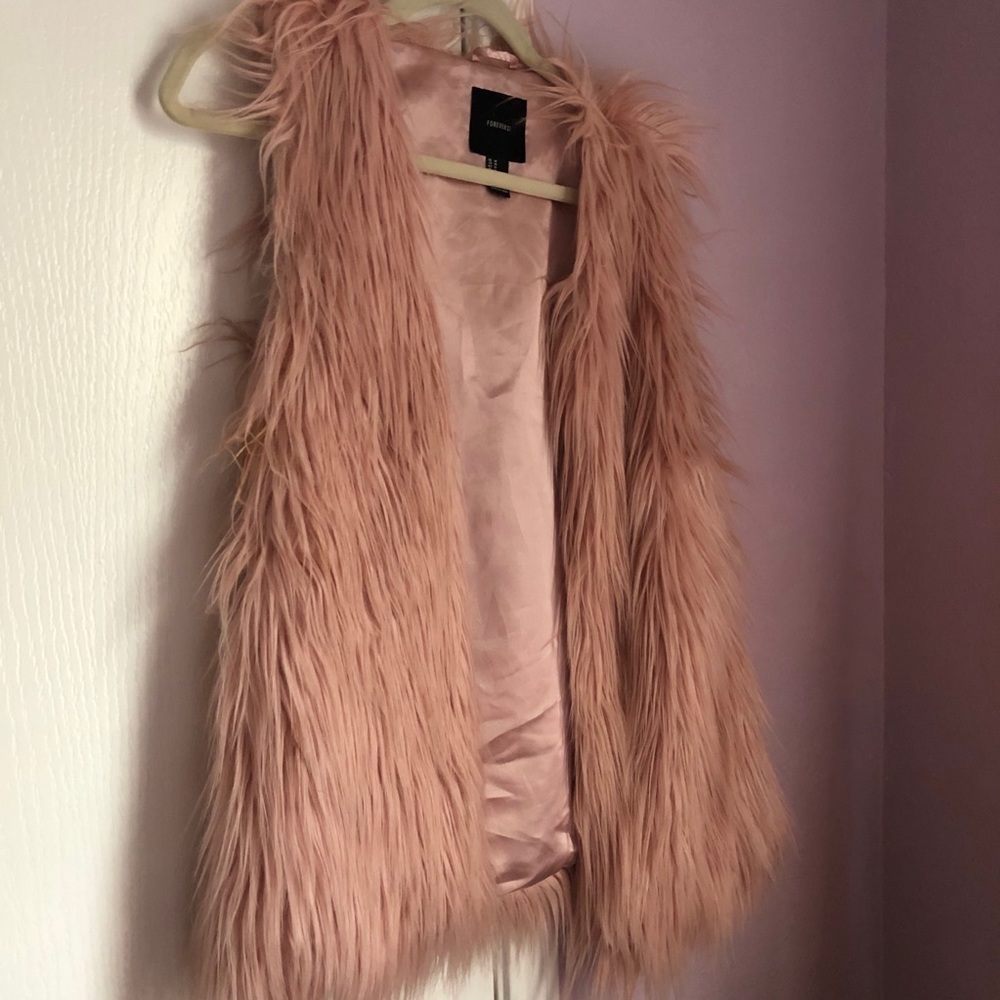 Pink fake fur vest